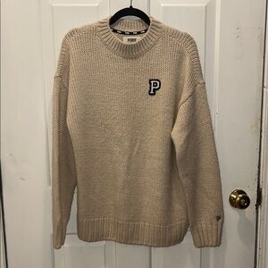 PINK Victoria's Secret Beige Crewneck Sweater